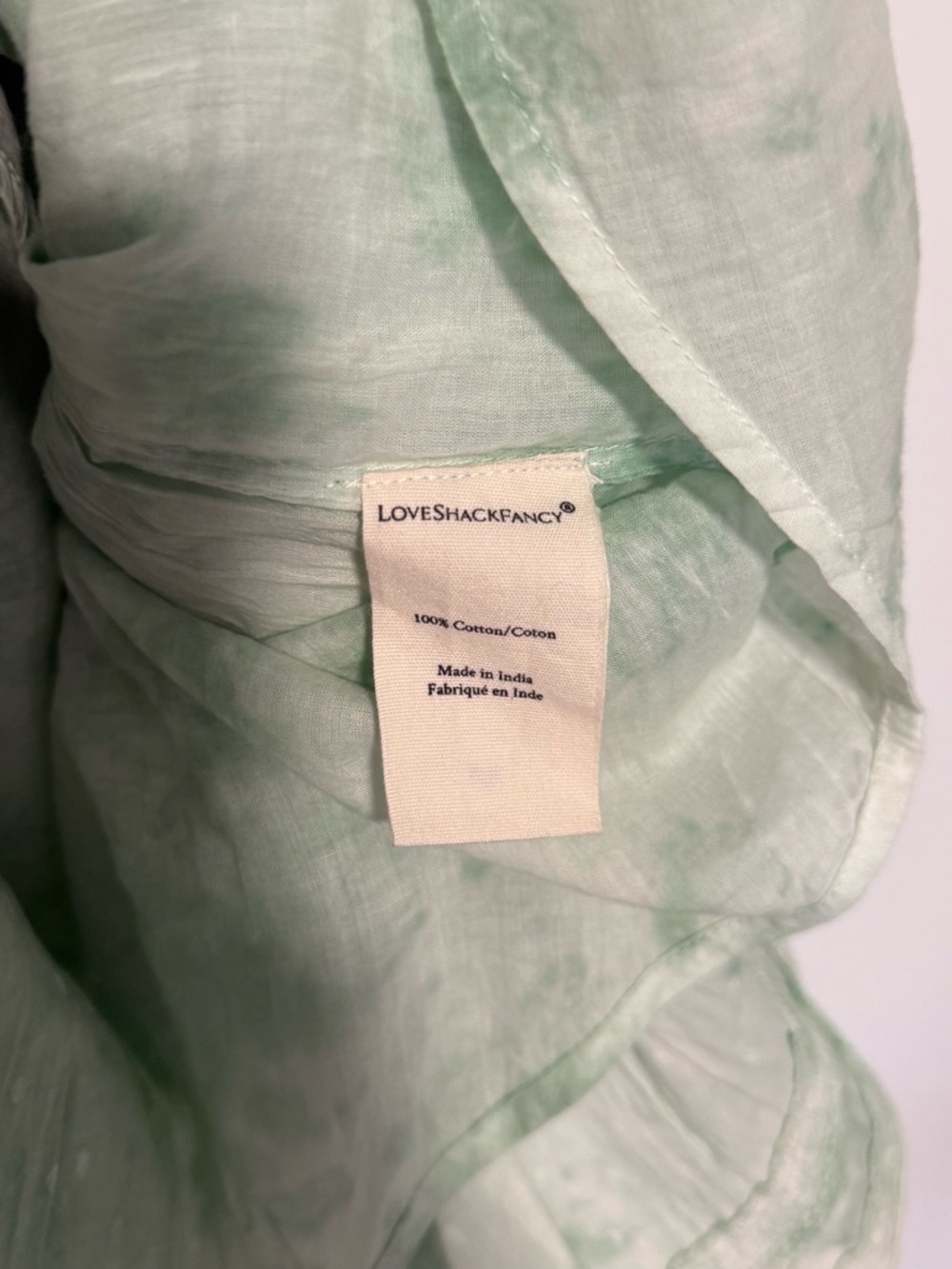 LoveShackFancy Natasha Ruffle Mini Dress size XS in preppy green - Picture 8 of 9